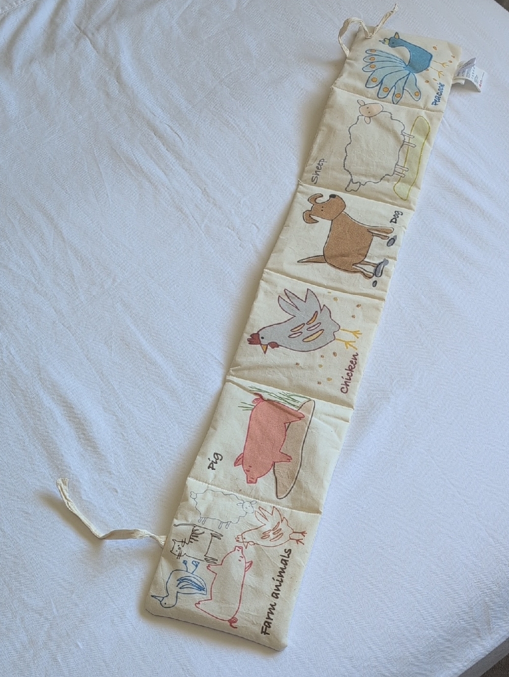 coco village farm animals natural cotton crinkle baby infant sensory cloth book - Picture 6 of 8